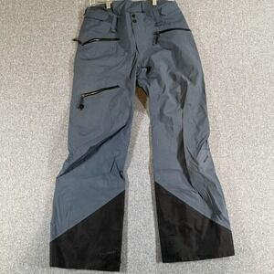 Peak Performance Gore Tex Ski Pants Mens Medium Gray RECCO Waterproof Shell
